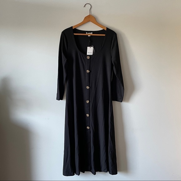 Whistles Button Detail Jersey Dress - Picture 4 of 8